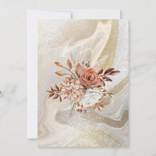 Elegante boho Save the Date Aankondiging Kaart (Achterkant)