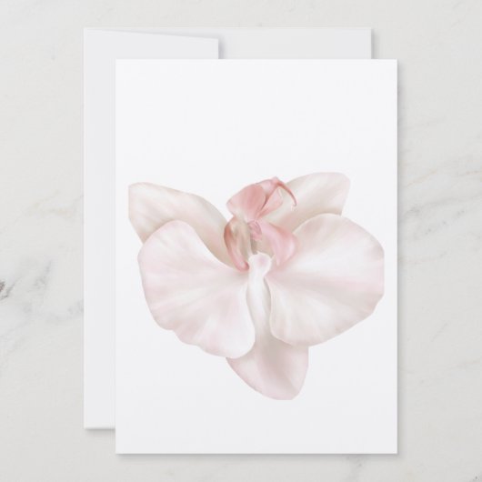 Elegante Boho Save The Date Zachte Roze Orchidee (Achterkant)
