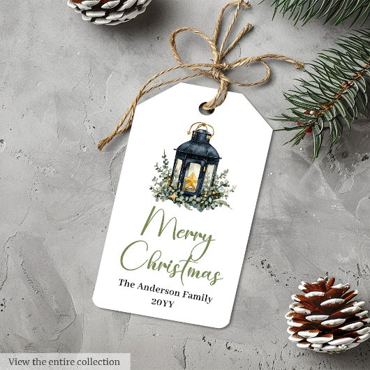 Elegante Boho Scandinavische Kerstcadeautag Cadeaulabel
