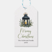 Elegante Boho Scandinavische Kerstcadeautag Cadeaulabel (Voorkant)