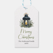 Elegante Boho Scandinavische Kerstcadeautag Cadeaulabel (Achterkant)