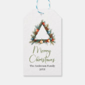 Elegante Boho Scandinavische Neutrale Kerstlabels Cadeaulabel (Achterkant)