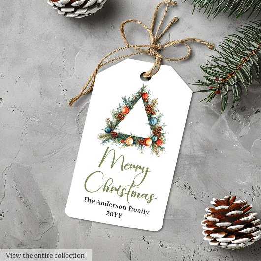 Elegante Boho Scandinavische Neutrale Kerstlabels Cadeaulabel