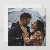 Elegante Boho Script Trouwfoto Sla de datum op Save The Date (Achterkant)