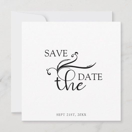 Elegante Boho Script Trouwfoto Sla de datum op Save The Date (Voorkant)