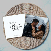 Elegante Boho Script Trouwfoto Sla de datum op Save The Date