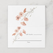Elegante Boho Sinaasappel Poppy Flower bruiloft Plaatskaartje (Buitenkant ongevouwen)