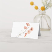 Elegante Boho Sinaasappel Poppy Flower bruiloft Plaatskaartje (Achterkant)