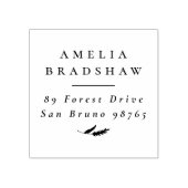 Elegante Boho Sprig verlaat adres Rubberstempel (Afrduk)