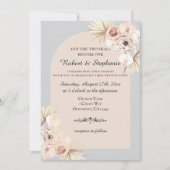 Elegante Boho Spring Peony Christelijke bruiloft Kaart (Voorkant)