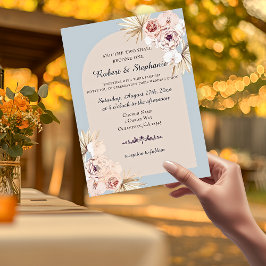 Elegante Boho Spring Peony Christelijke bruiloft Kaart