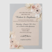 Elegante Boho Spring Peony Christelijke bruiloft Vellum Uitnodigingen (Voorkant)