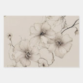 Elegante Boho stijl bloemmotief, bloem Inpakpapier Vel (Voorkant 3)