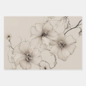 Elegante Boho stijl bloemmotief, bloem Inpakpapier Vel (Voorkant 2)