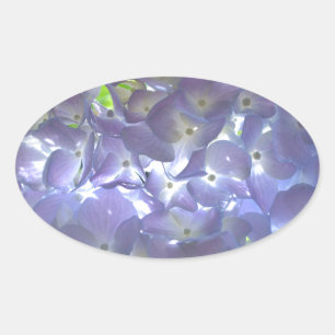 Elegante boho stoffige lichte paarse bloemen ovale sticker