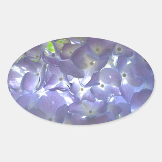 Elegante boho stoffige lichte paarse bloemen ovale sticker (Voorkant)