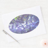 Elegante boho stoffige lichte paarse bloemen ovale sticker (Envelop)