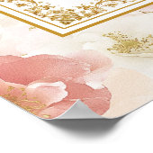 Elegante boho stoffige roze bloemen goud custom si poster (Hoek)