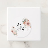 Elegante Boho stoffige roze huwelijksmonogram Bedankjes Labels (In situ)