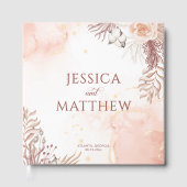 Elegante Boho Style Pink Rose Bloemen Welkom Gastenboek (Voorkant)