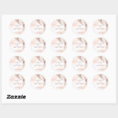 Elegante Boho Style Pink Rose Bloemen Welkom Ronde Sticker (Vel)