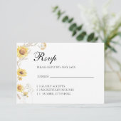 Elegante Boho Sunflower Botanische RSVP kaart (Staand voorkant)