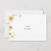 Elegante Boho Sunflower Botanische RSVP kaart (Achterkant)