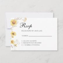 Elegante Boho Sunflower Botanische RSVP kaart