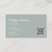 Elegante Boho Terracotta Blauwe Waterverf Veer Visitekaartje (Achterkant)