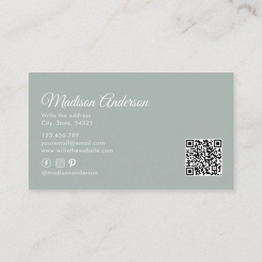 Elegante Boho Terracotta Blauwe Waterverf Veer Visitekaartje (Achterkant)