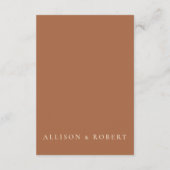 Elegante Boho Terracotta Bloemen Bruiloft Informatiekaartje (Achterkant)