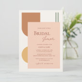 Elegante Boho Terracotta Bogen Retro Bruidsdouche Kaart (Staand voorkant)