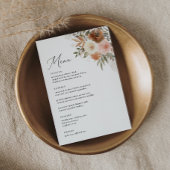 Elegante Boho Terracotta Floral 5 x 7 bruiloft Menu