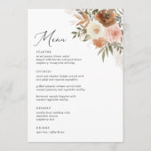 Elegante Boho Terracotta Floral 5 x 7 bruiloft Menu (Voorkant)