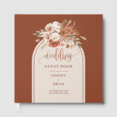 Elegante Boho Terracotta Salie Pampasgras Bloemstu Gastenboek (Voorkant)