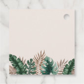 Elegante Boho Tropische Waterverf Bloemenbruiloft Bedankjes Labels (Achterkant)