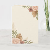 Elegante Boho Trouw Uitnodigings Set - Olivia & L Kaart (Achterkant)
