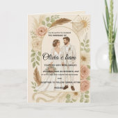 Elegante Boho Trouw Uitnodigings Set - Olivia & L Kaart (Voorkant)