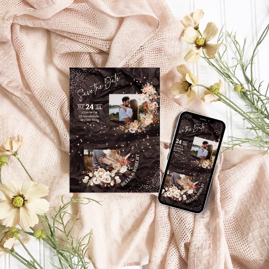 "Elegante Boho uitnodigingen Versierd met Gold Sta