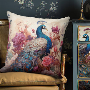 Elegante  Boho Victoriaans Decoupage Peacock Kussen