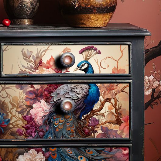 Elegante Boho Victoriaans Decoupage Peacock Tissuepapier