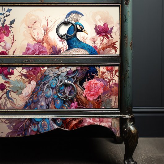 Elegante  Boho Victoriaans Decoupage Peacock Tissuepapier