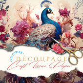 Elegante  Boho Victoriaans Decoupage Peacock Tissuepapier