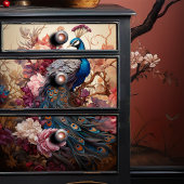 Elegante  Boho Victoriaans Decoupage Peacock Tissuepapier