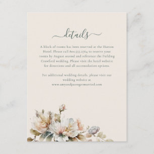 Elegante Boho Vintage Bloem Wilde Bloem Bruiloft Informatiekaartje
