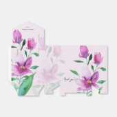 Elegante Boho Violet Bloemen Waterverf Kunst Bedankdoosjes (Uitgevouwen)