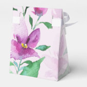 Elegante Boho Violet Bloemen Waterverf Kunst Bedankdoosjes (Achterkant)