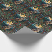 Elegante boho vlek glas uil bos cadeaupapier (Hoek)