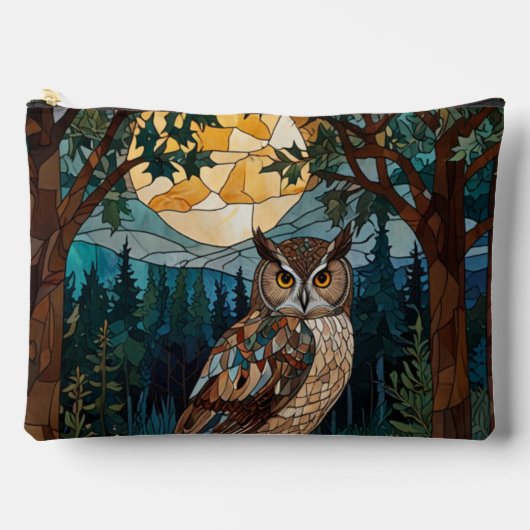 Elegante boho vlek glas uil bos etui (Voorkant)