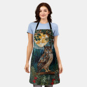 Elegante boho vlek glas uil bos schort (Gedragen)